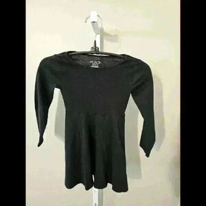 Girls' Long Sleeve Black Dress by Place - Versatile and Stylish
